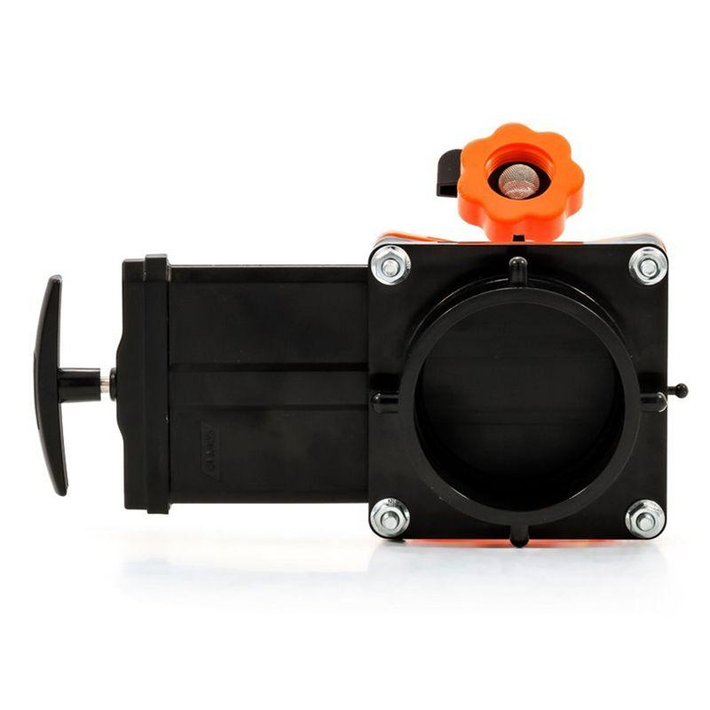 Camco Rhino Blaster Pro Clear Elbow Trailer RV Holding Tank Rinser w/Gate Valve, Vacuum Breaker, & 4-Prong Bayonet Swivel Fitting for Waste Management