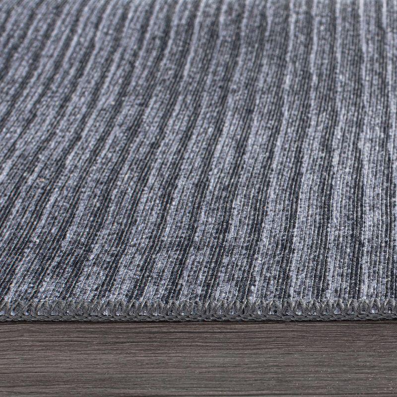 World Rug Gallery Contemporary Distressed Stripe Machine Washable Area Rug