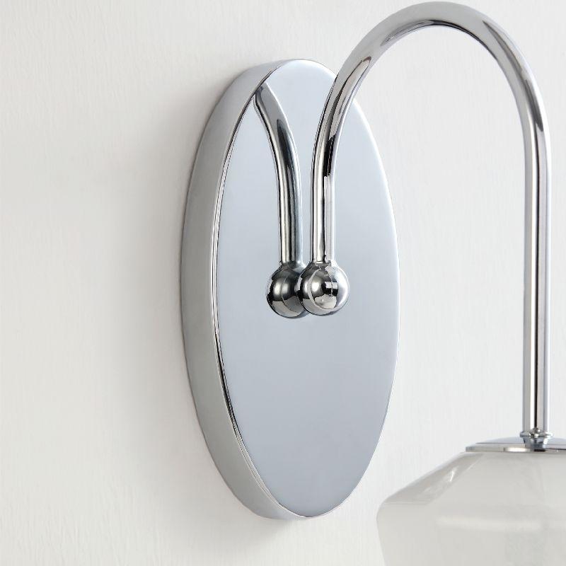 Vidalite VidaLite Nimbus 1-Light Polished Nickle Wall Sconce Light With Snow White Glass Shades, Modern & Contemporary Style Wall Lamp