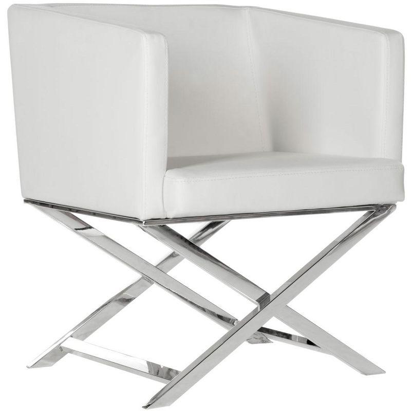 Celine Chair - FOX2033 - White/Chrome - Safavieh