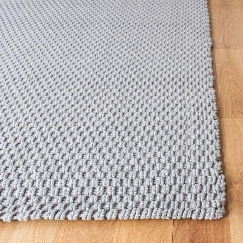 Cozy Basket Weave 8' x 10' Hand-Knotted Gray Area Rug