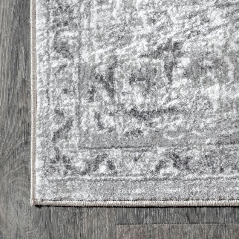 3'x5' Modern Persian Vintage Area Rug, Light Grey - JONATHAN Y