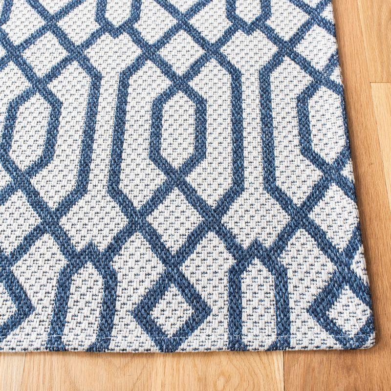 Augustine Geometric Flatweave Area Rug in Gray and Navy, 8'7" x 12'