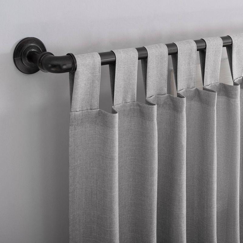40"x84" No. 918 Light Filtering Semi-Sheer Joshua Heathered Texture Tab Top Curtain Panel Silver: Modern Indoor Decor