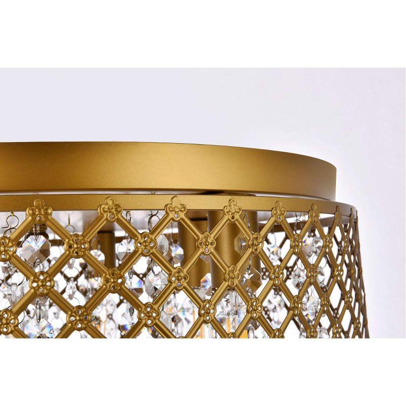 Elegant Lighting Tully 6 lights brass flush mount