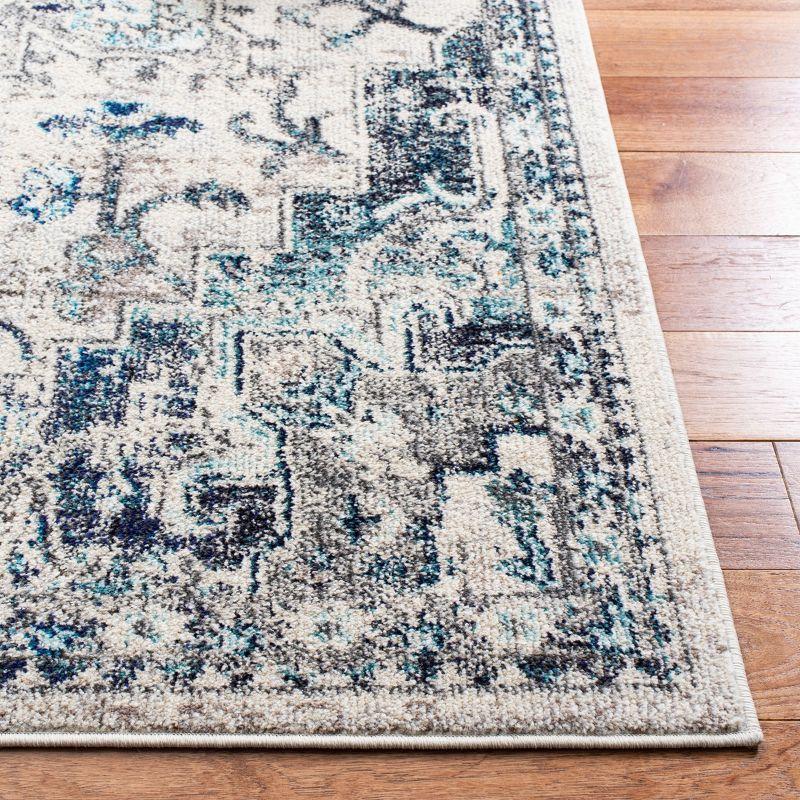 Ivory Square Easy-Care Synthetic Hand-Knotted Area Rug - 3' x 3'