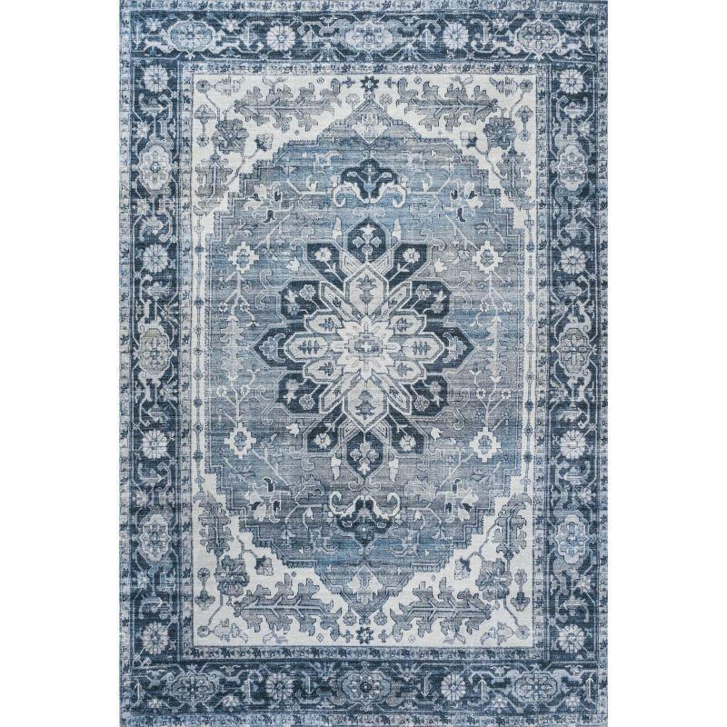 Asa Ornate Medallion Washable Area Rug - JONATHAN Y