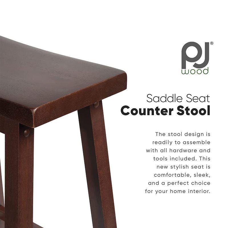 Adjustable Black Wood Backless Saddle Style Stool