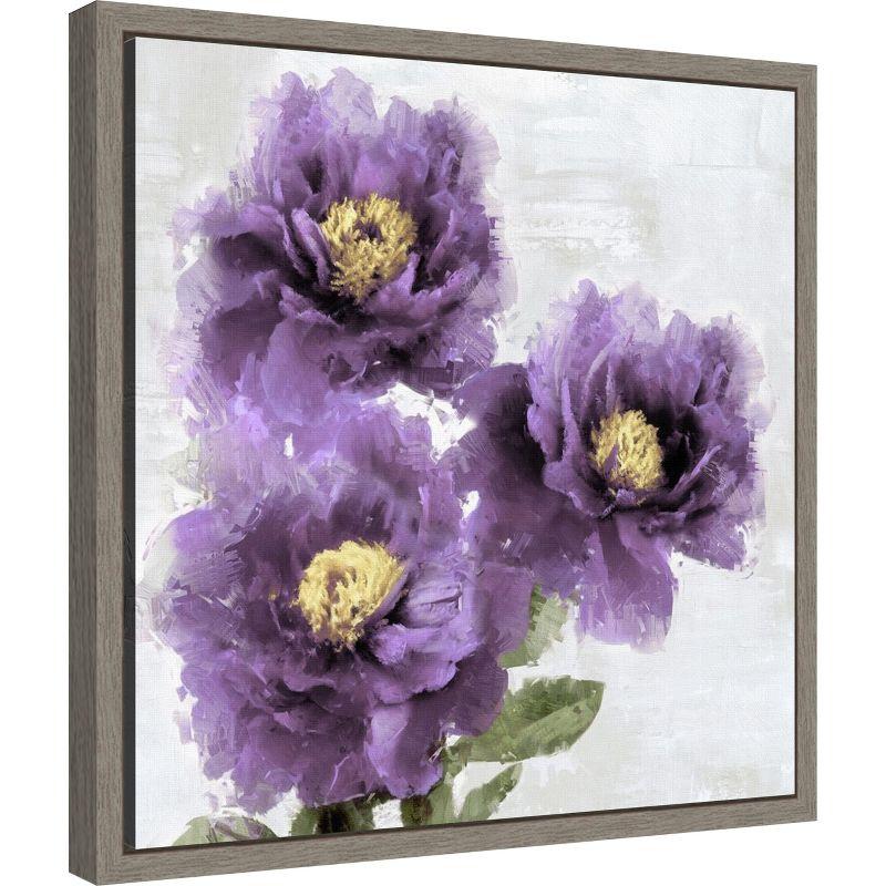 Amanti Art Purple Bloom I by Jesse Stevens Canvas Wall Art Print Framed 16 x 16-in.