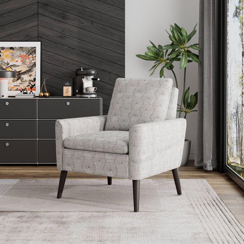 Handy Living Allyson Mid-Century Modern Small Space Armchair Honeycomb Blue/Cream