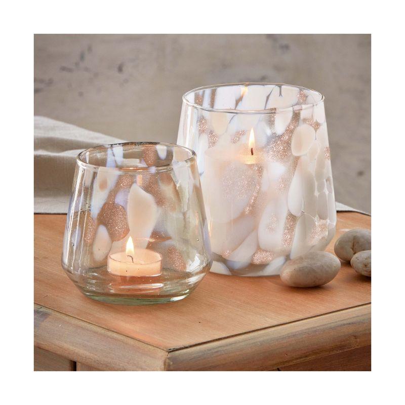 Medium Handcrafted Confetti Glass Tealight Candle Holder