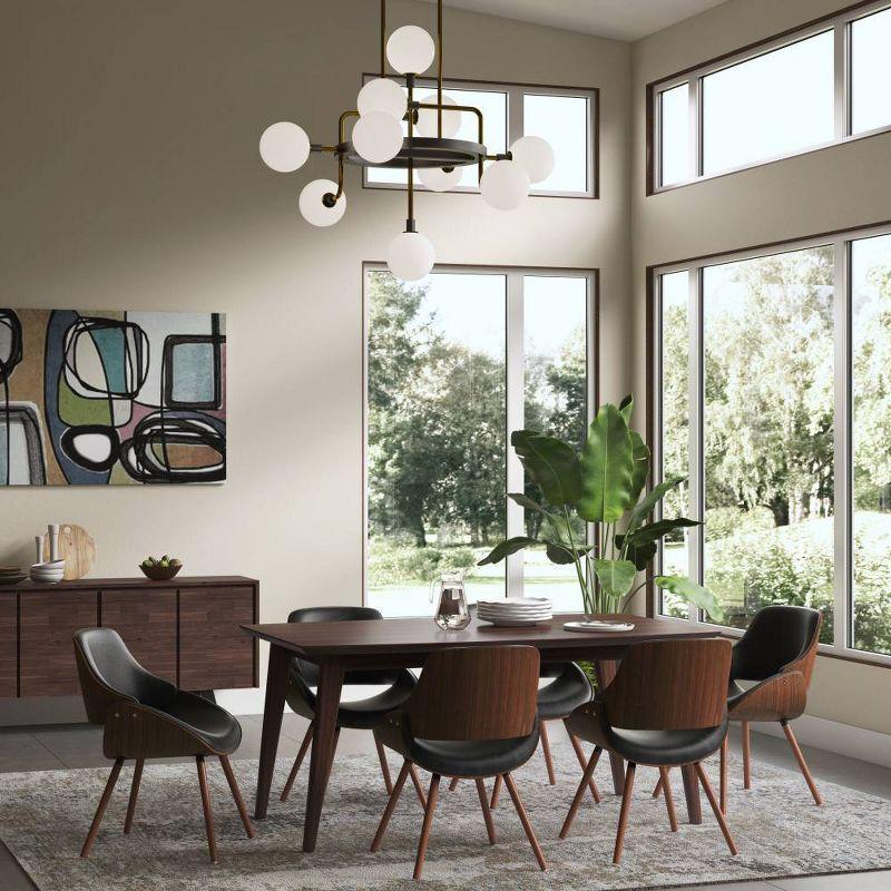 Simpli Home Malden Upholstered Dining Chair with Ergonomic Solid Wood Frame and Mid-Century Modern Style