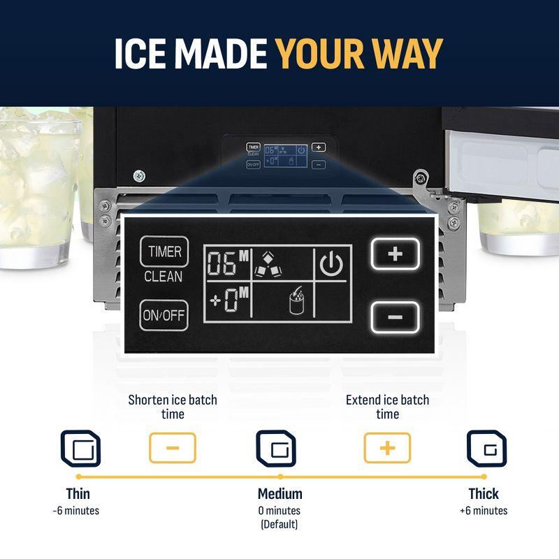 Newair 15" Undercounter 80 lbs. Daily Clear Ice Cube Maker Machine, Built-in or Freestanding Design