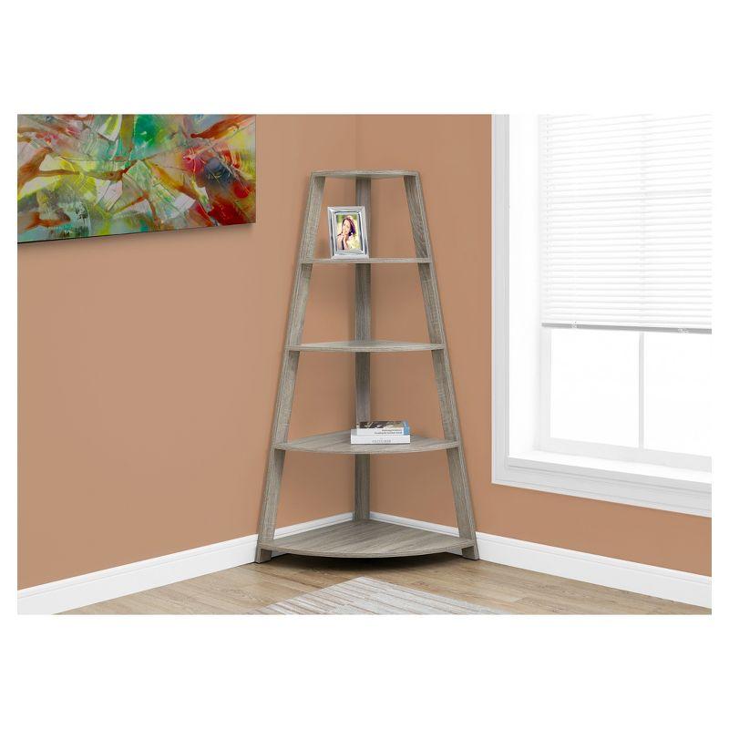 Glasco Bookshelf, Bookcase, Etagere, Corner, 4 Tier, 60"H, Office, Bedroom, Laminate, Contemporary