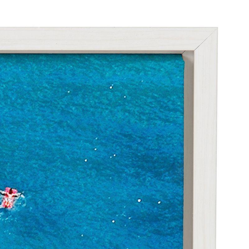 DesignOvation 23" x 33" Sylvie Tropical Beach Framed Canvas by Simon Te White : Modern Ocean Wall Art, Aerial View Print