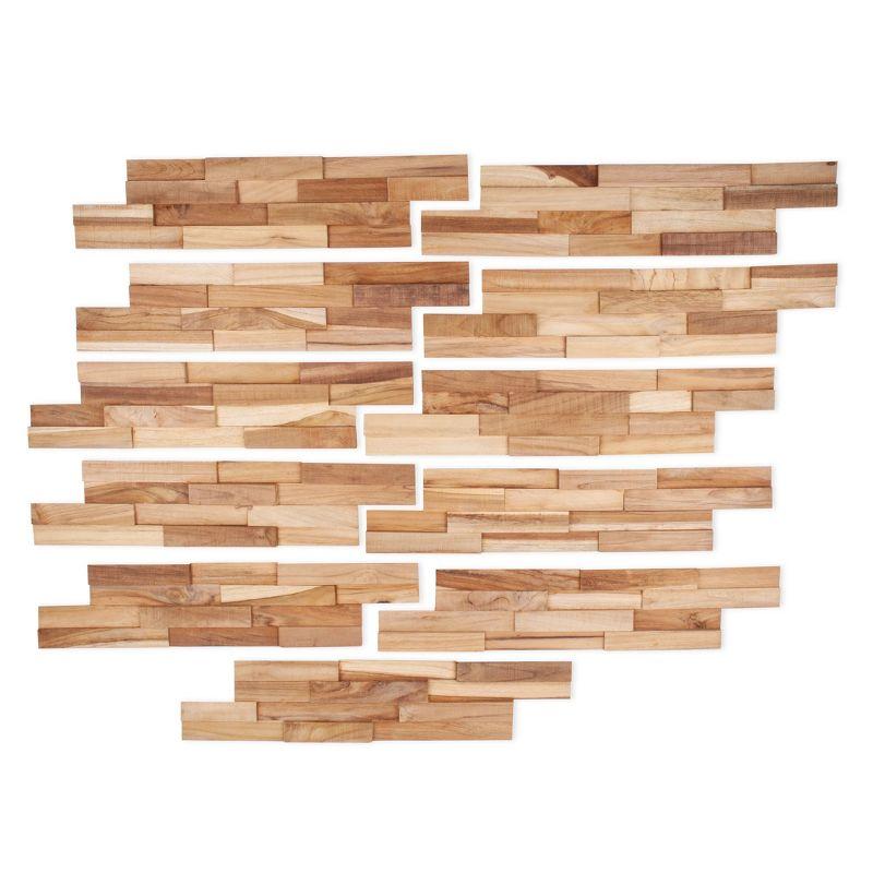 Nordic Teak  (13 sq ft)  Rustic 3D Wall Panels - Brown/Beige