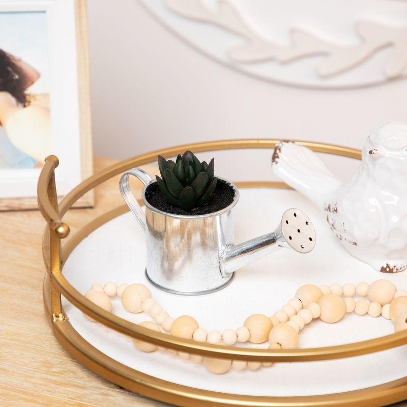 Northlight 4" X Pachyveria Succulent in Water Can Artificial Potted Plant - Green/Silver