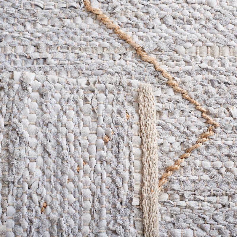 Vintage Leather VTL803 Hand Woven Area Rug - Light Grey/Natural - 5'x8' - Safavieh.