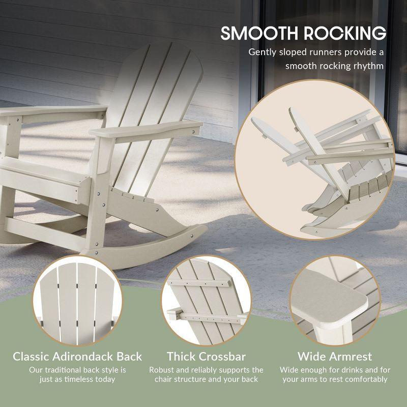 WestinTrends  Outdoor Patio Porch Rocking Adirondack Chair, Sand