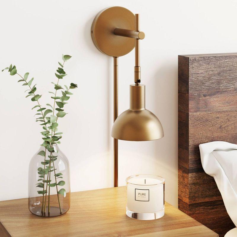 1 - Light Dimmable Plug-in Armed Sconce