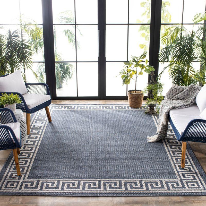 Bermuda BMU820 Power Loomed Indoor/Outdoor Area Rug - Dark Blue/Ivory - 8'9"x11'9" - Safavieh.