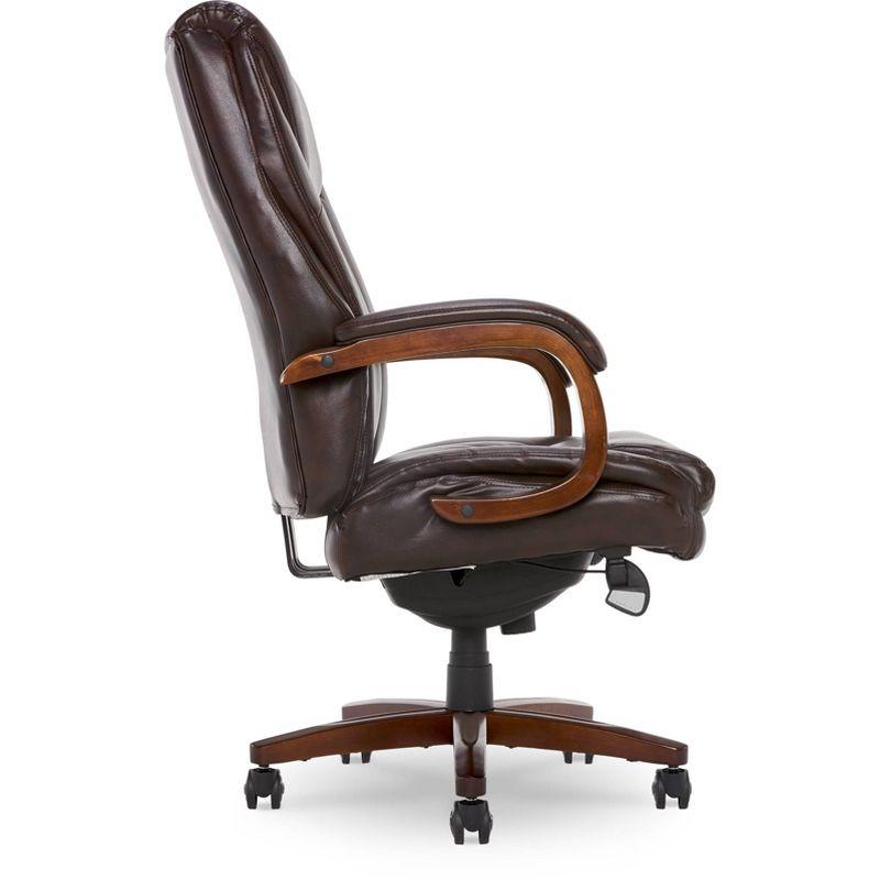 La-Z-Boy La-Z-Boy Edmonton Big & Tall Executive Office Chair, ComfortCore with Memory Foam Cushions, Real Wood Arms and Base, Waterfall Seat Edge, Bonded Leather