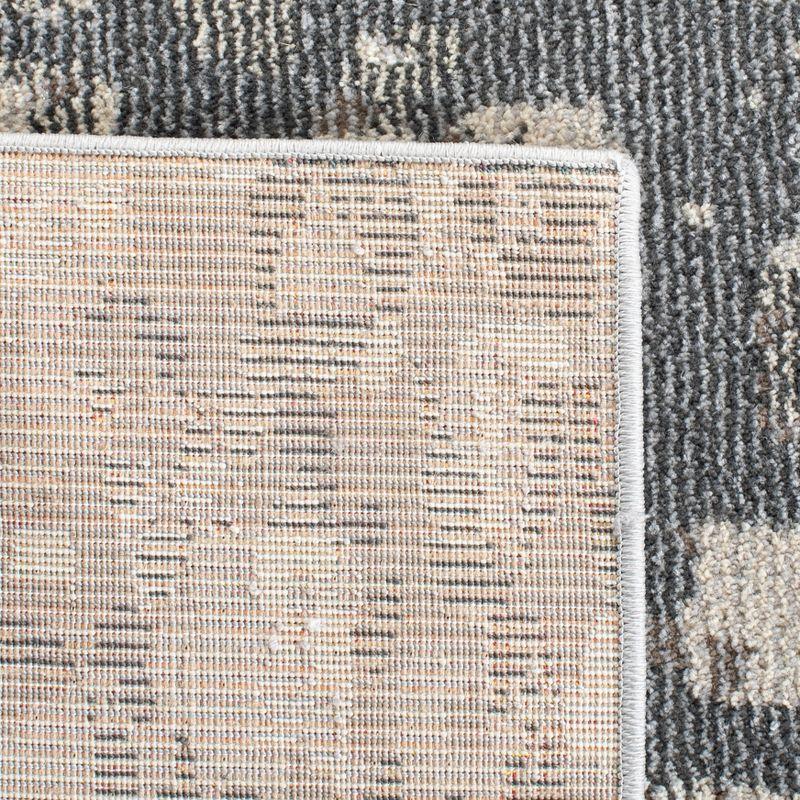 Gray Flat Woven Rectangular Synthetic 4' x 6' Area Rug