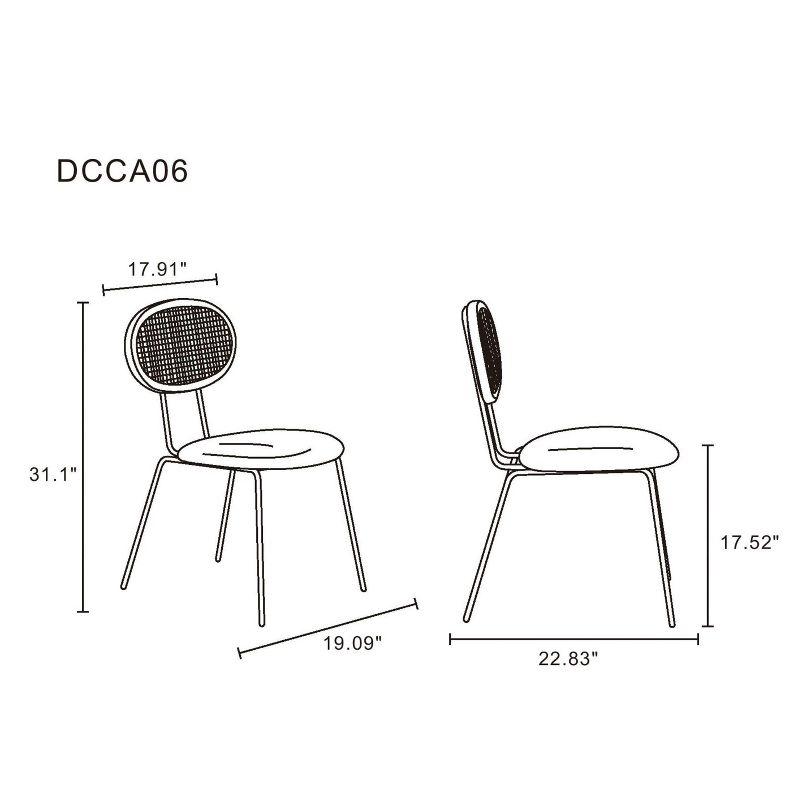 Set of 2 Jardin Dining Chairs with Upholstered Seating - Manhattan Comfort