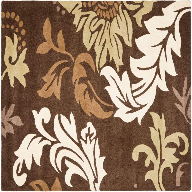 Soho 6' x 6' Square Brown and Multi Wool Area Rug