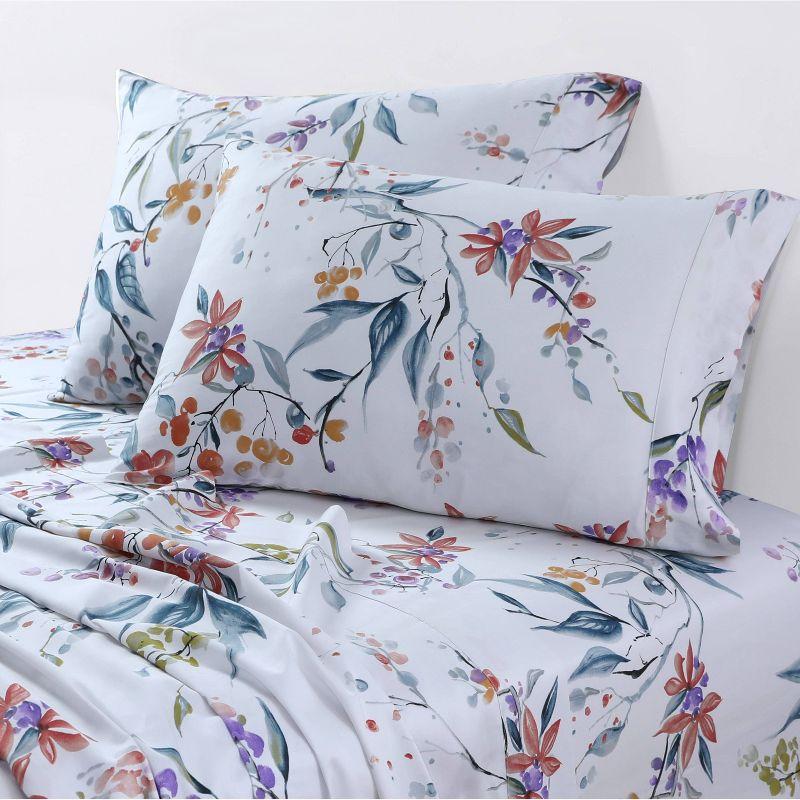 Azores Home Sateen Floral Sheet Set