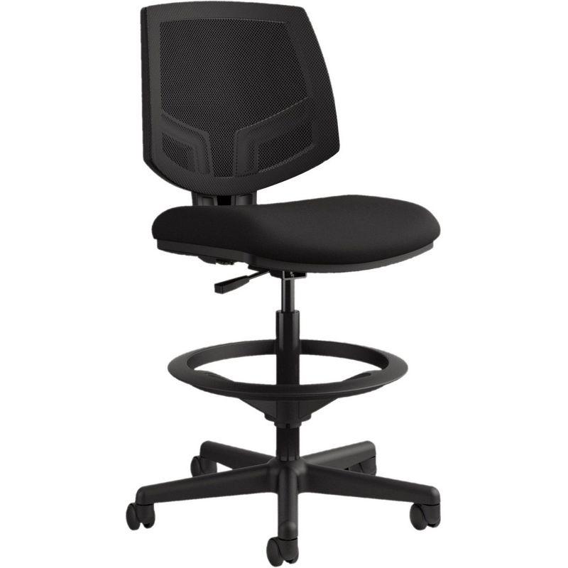 Volt Flex Black Mesh & Leather Adjustable Task Stool