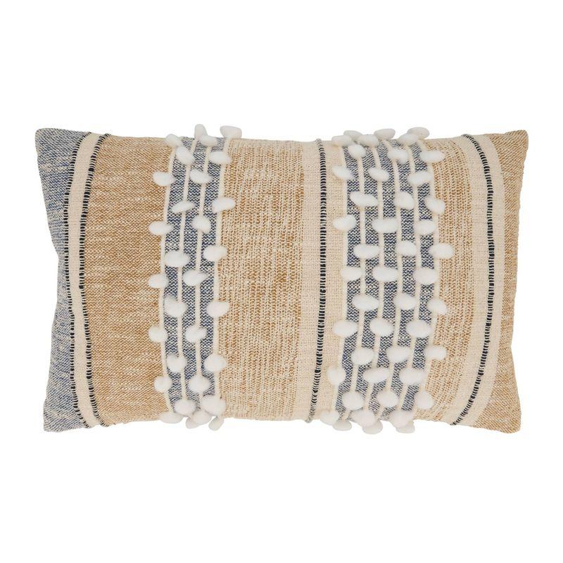 Saro Yari Collection Striped Cotton Throw Pillow