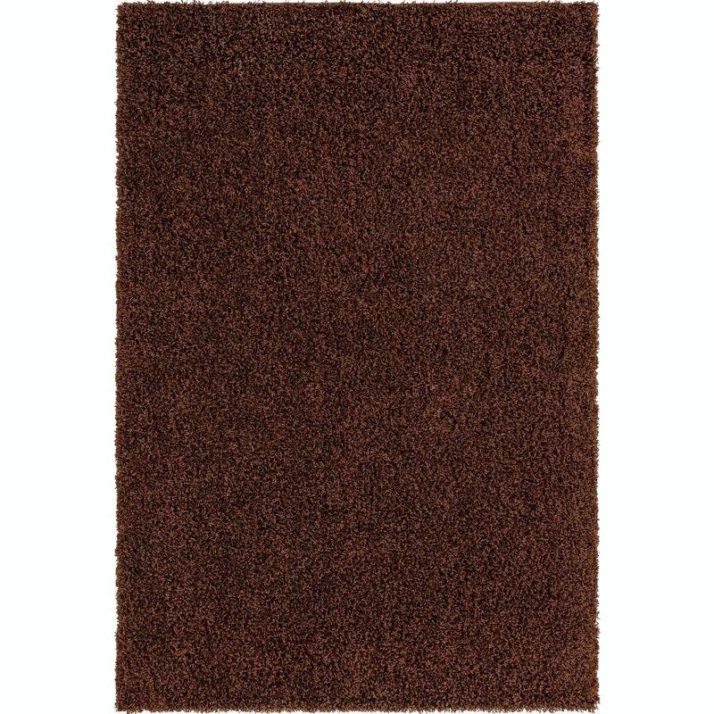 Unique Loom 4' 0 x 6' 0 Solid Shag Chocolate Brown Area Rug