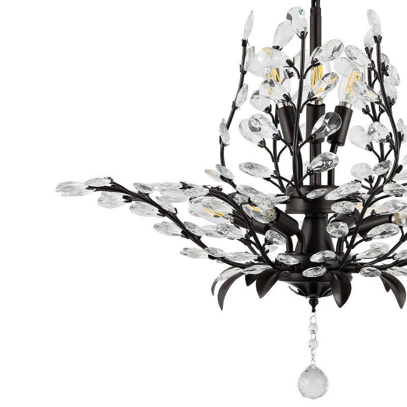 28.5" 7-Light Diantha Contemporary Bohemian Iron/Acrylic LED Pendant Oil Rubbed Bronze/Clear - JONATHAN Y: ETL Listed, Adjustable Height