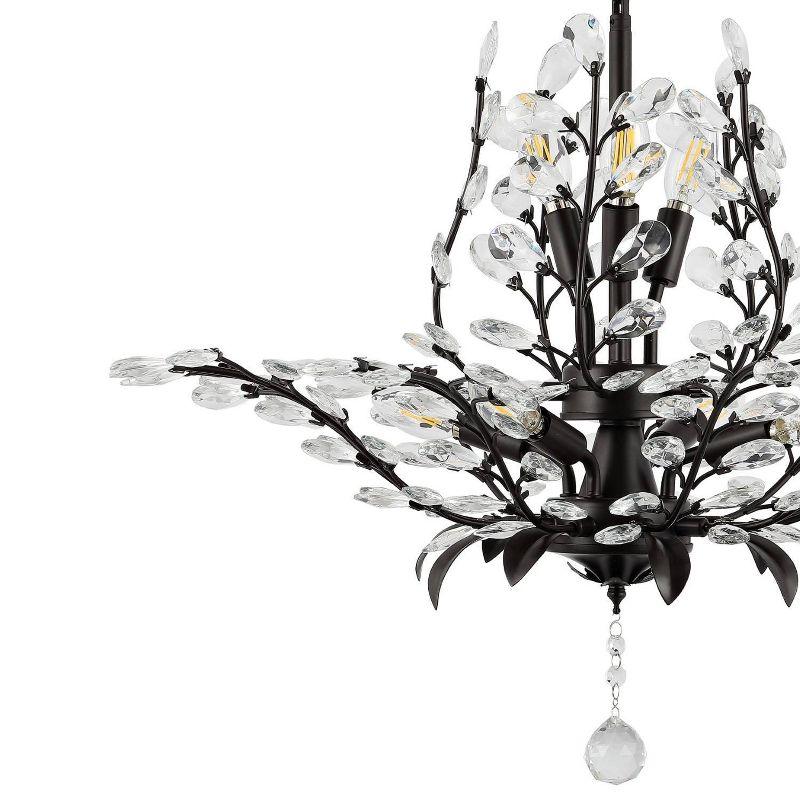 Diantha 28.5" Glam Crystal & Bronze LED Pendant - Adjustable Height