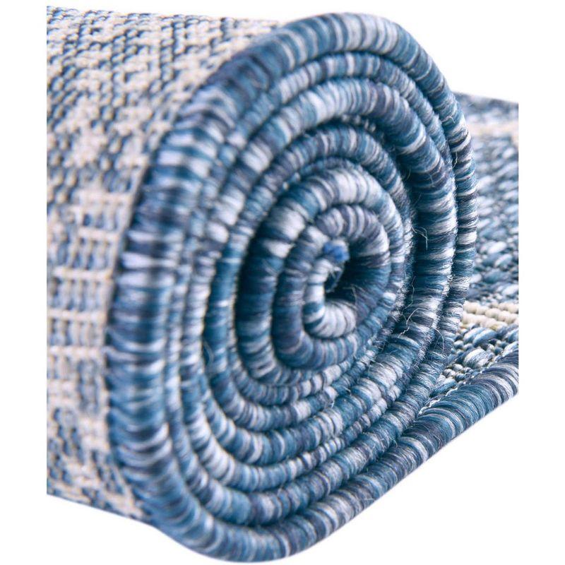 Unique Loom 8' 0 x 11' 4 Rectangle Indoor/Outdoor Trellis Navy Blue Area Rug