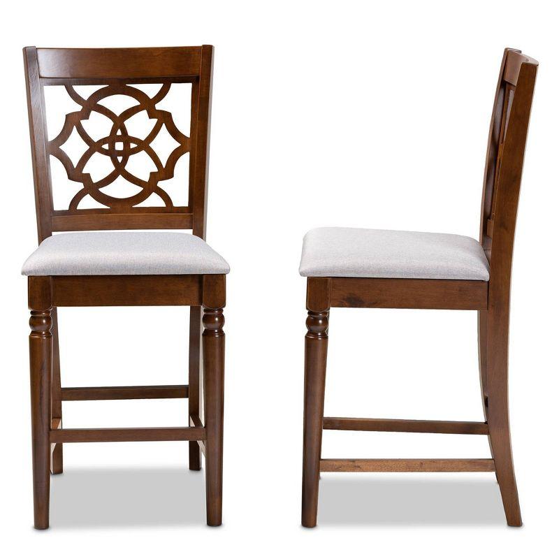 Set of 2 Oscar Pub Chair - Baxton Studio: Counter Height, Danish Modern Style, Wood Frame & Foam-Padded Seat