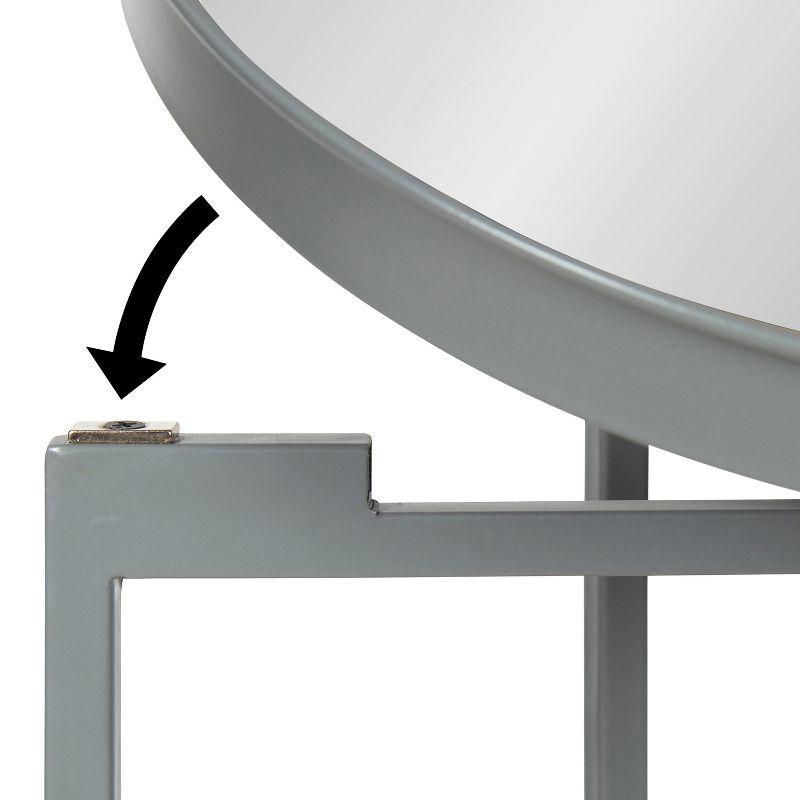 Kate and Laurel Celia Round Metal Tea Table, 14x14x25.75, Gray