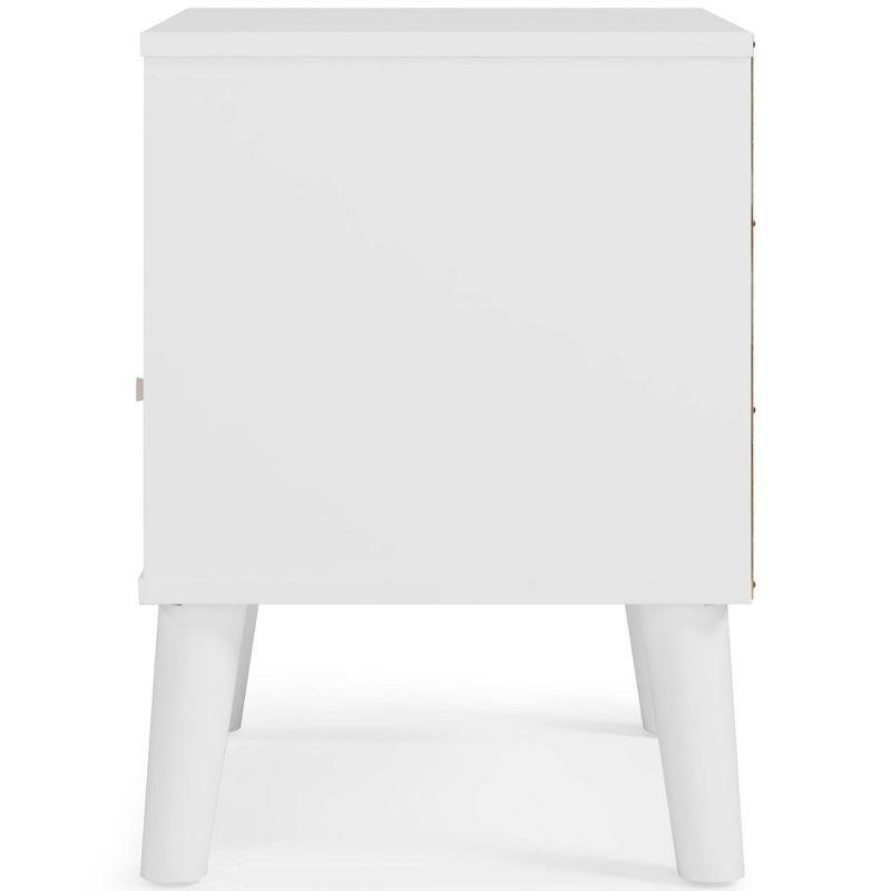 Piperton Nightstand White - Signature Design by Ashley: Matte Finish, Storage Shelf, Splay Legs