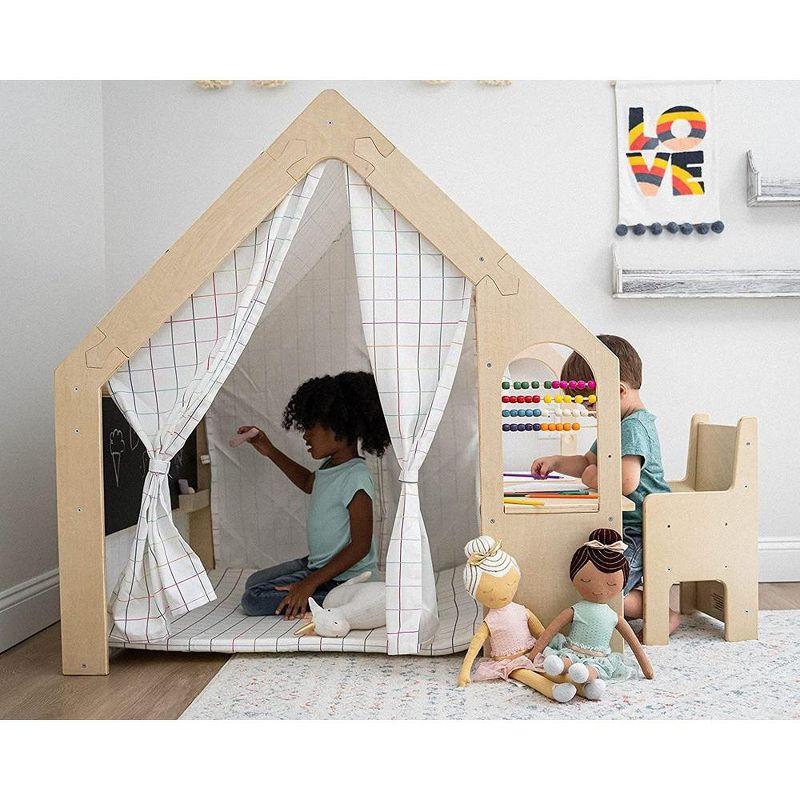 Avenlur Flair - Wooden 5 In 1 Indoor Playhouse Play Tent with Desk Table