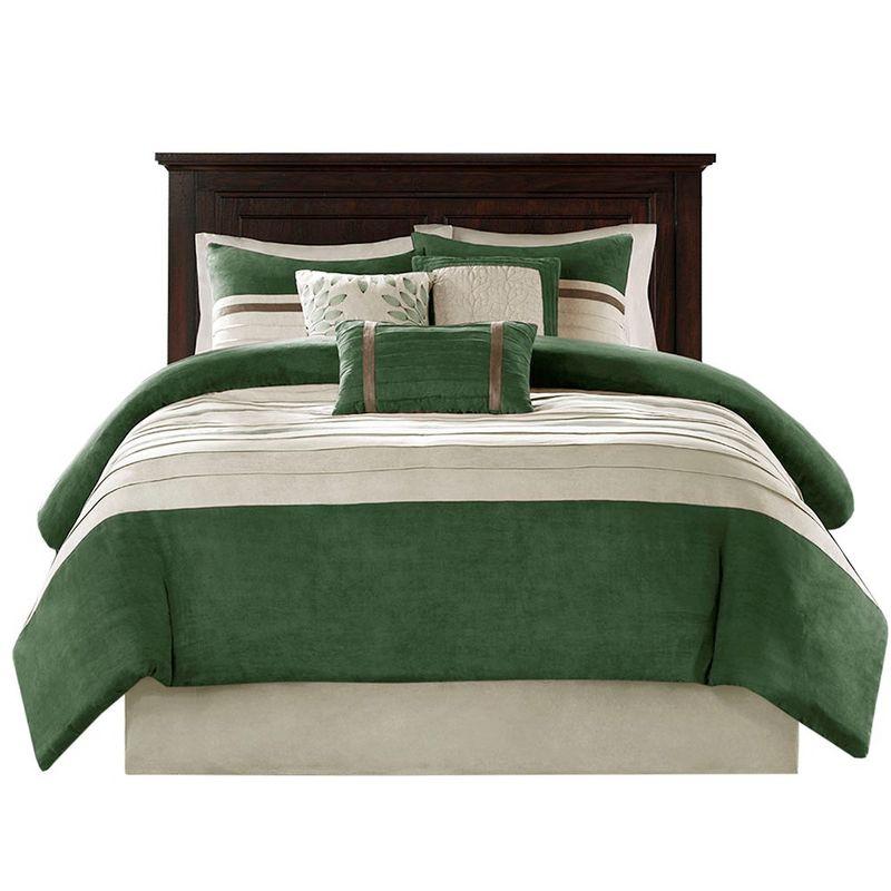 Madison Park Palmer 7 PC Pieced Faux Suede Comforter Set