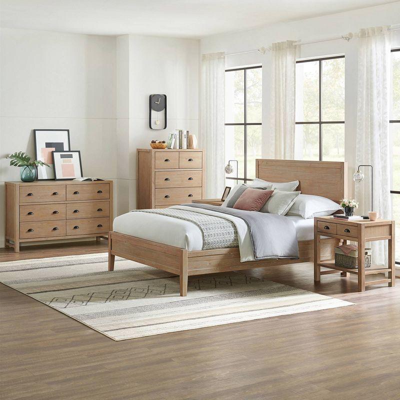 Arden 5Pc Wood Bedroom Set with 2-Nightstands 5-Drawer Chest 6-Drawer Dresser