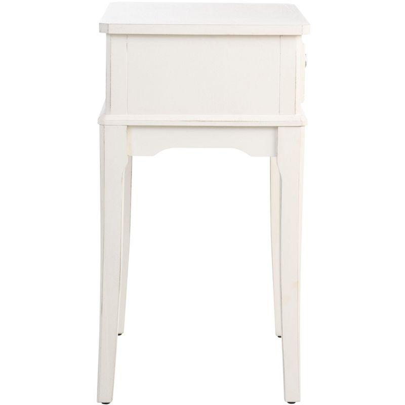 Opal 1 Drawer Accent Table - Distressed White - Safavieh.