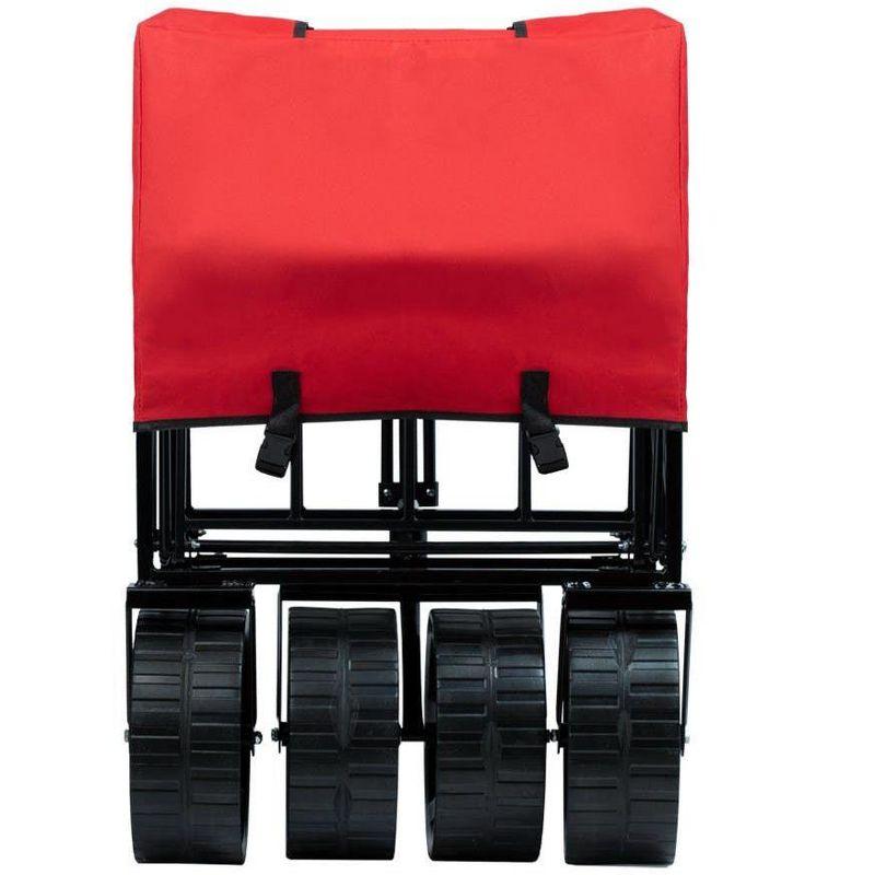 Monoprice Heavy Duty All Terrain Collapsible Outdoor Wagon, Red - Durable, 600D Oxford, Mildew and UV Resistant - Pure Outdoor Collection