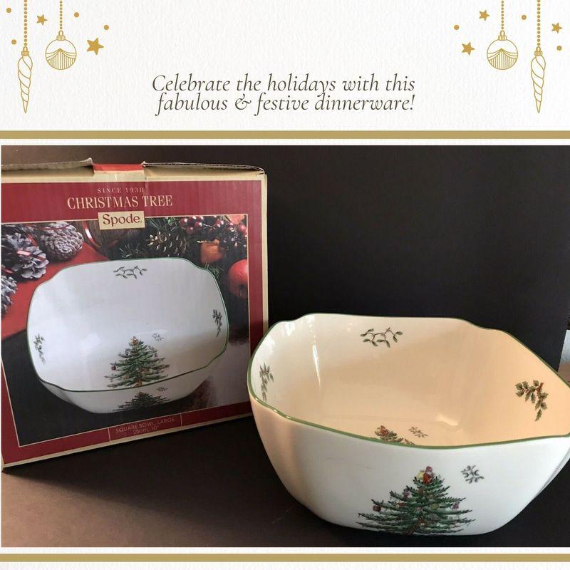 Spode Christmas Tree Large Square Serving Bowl - 10 Inch