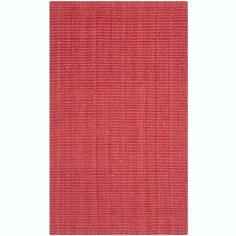 Red 3' x 5' Handmade Cotton Basket Weave Area Rug