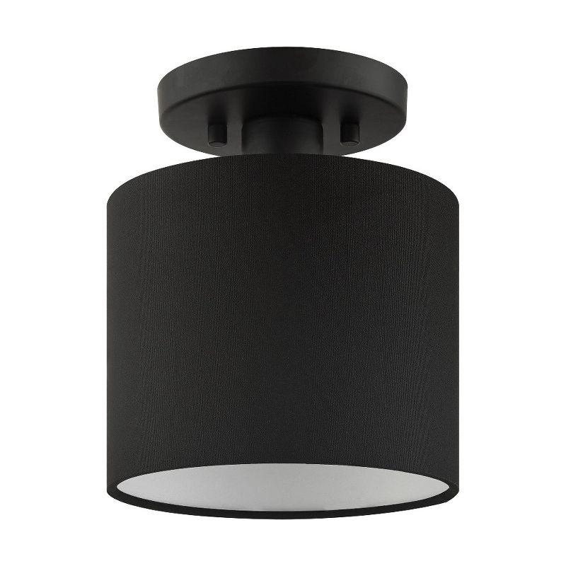 Bainbridge Modern White Drum LED Semi-Flush Mount Light