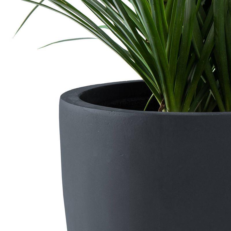 Rosemead Home & Garden, Inc. Kante  Fiberglass and Concrete Indoor Planter Pots Black 10" x 9.8" x 9"