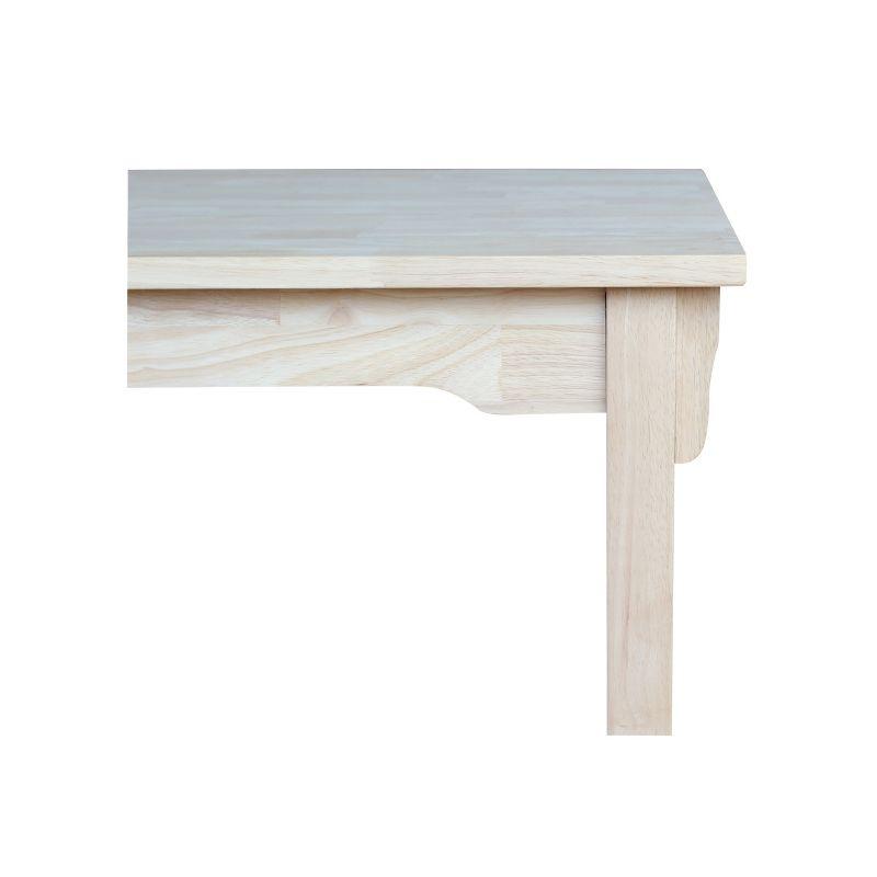 Mission Counter Height Table Unfinished - International Concepts: Solid Wood, 36" High, 48" Length