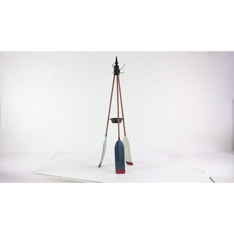 Olivia & May Metal Nautical Style Coat Rack Tripod Base : Iron Frame, 69" Tall, No Surface Treatment, Assembly Required